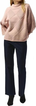 Joseph Ribkoff Textured Mock Neck Sweater In Rose