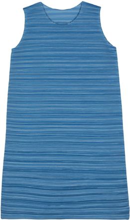 Pleats Please Issey Miyake Sheer Bounce pliss&eacute; midi dress - women - Polyester - 3 - Blue