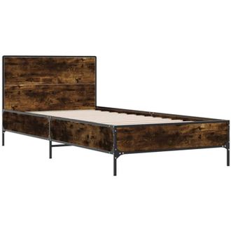 vidaXL Bed Frame without Mattress Smoked Oak 90x200 cm Vidaxl