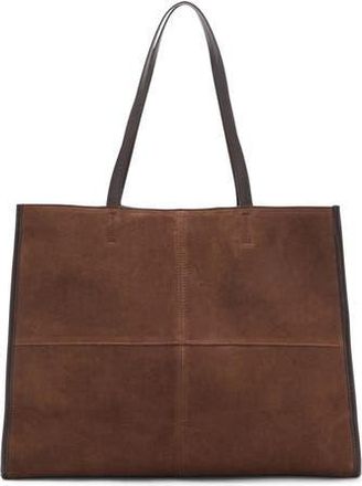 Mango Suede Shopper Bag in Khaki Green at Nordstrom Rack