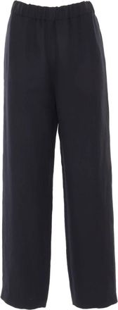 Fabiana Filippi Linnen en Viscose Jogging Broek - Dames - Wijde Broeken - Blauw - S - Linnen - Broeken