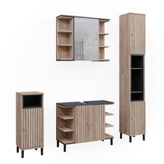 Vicco Conjunto De Muebles De Ba&ntilde;o Aquis, Sonoma, 4 Piezas