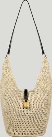 DeMellier The Siena Crossbody in Natural Raffia & Black Smooth Leather Crossbody bag