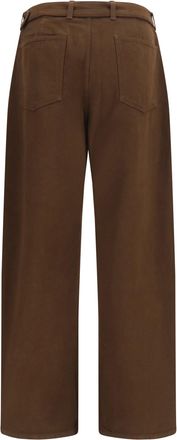 Christophe Lemaire Mens Belted Twill Trousers Ristretto Cotton