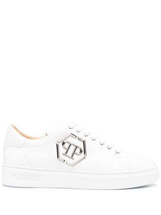 Philipp Plein Sneakers con placca logo - Bianco