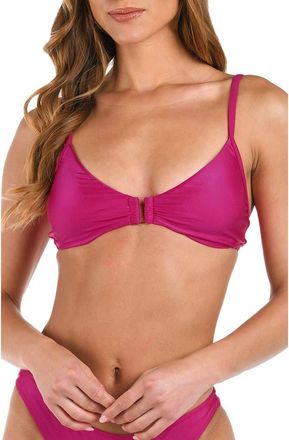L'agence Yazmin Shimmer Swim Top in Fuchsia at Nordstrom Rack, Size X-Large