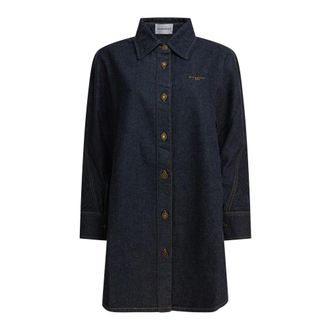 Givenchy Shirts, female, Blue, 3XS, Blue Denim Overshirt Womens Clothing