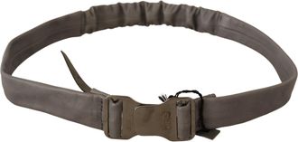 Costume National Womens Gray Leather Silver Buckle Waist Belt