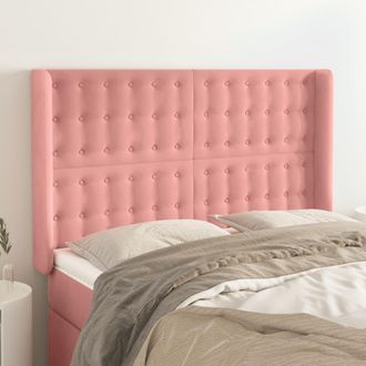vidaXL Cabecero Con Orejas De Terciopelo Rosa 147x16x118/128 Cm Vidaxl