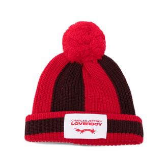 Charles Jeffrey Loverboy Loverboy by Charles Jeffrey - Pompom Beanie - Heren - Accessoires - Rood - Maat: ONE Size Wol