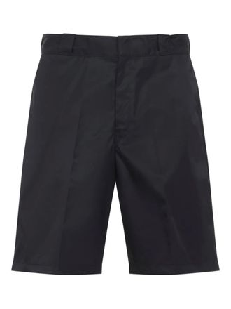 Prada logo-plaque shorts - Black