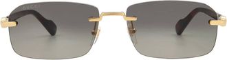 Gucci Gold/Havana Rectangular Mens Sunglasses GG1221S 006 56