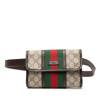 Gucci Beige Brown Pvc Leather Fanny Pack (Pre-Owned)