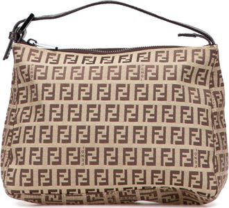 Fendi Pre-owned Handbags, female, Brown, Size: ONE SIZE Pre-owned Printed Textile Handbag