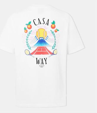 Casablanca Mens CASABLANCA Casa Way Mountain T-Shirt White - Size: 36