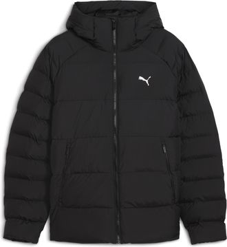 Puma Winterjacke PUMA MONO HOODED JACKET, Herren, Gr. L, puma schwarz, Obermaterial: 100% Polyester, unifarben, regular fit normal, Jacken Winterjacke, mit