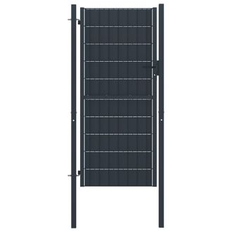 vidaXL Puerta De Valla De Pvc Y Acero Gris Antracita 100x204 Cm Vidaxl