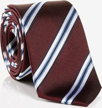Monti Krawatte MONTI THOMA, Herren, rot (bordeaux gestreift), Seide, gestreift, Krawatten Krawatte, aus reiner Seide - mit klassischem Streifen-Dessin und T