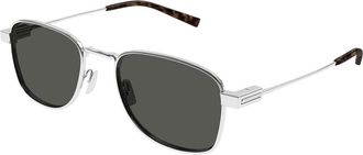 Saint Laurent SL 741 Asian Fit 002 Mens Sunglasses Silver Size 53 - Free RX Lenses - Free RX Lenses