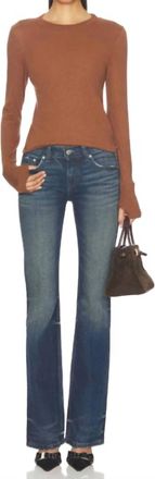 Enza Costa Easy Cuffed Crew Top In Nutmeg