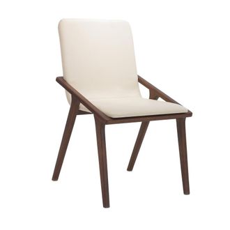 Oresteluchetta Juego 2 sillas beige piel sint&eacute;tica y nogal 86x51x61 cm comedor