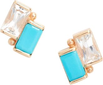 Anzie Cléo Deux Carré Stud Earrings in Turquoise at Nordstrom