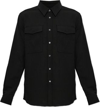 Ami Overhemden, Heren, Zwart, 2Xl, Wol, Wol T-shirt met zakken