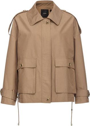 Pinko Polidoro Parka Gabardine - Dames - Zomerjassen - Bruin - M - Jassen