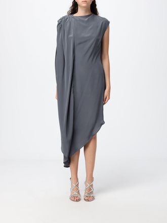 Crida Milano Peonia One-Shoulder Asymmetrical Cr&ecirc;pe de Chine Midi Dress
