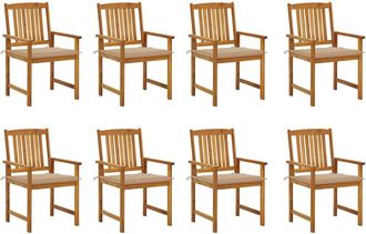vidaXL Sillas De Jard&iacute;n Con Cojines 8 Uds Madera Maciza De Acacia Vidaxl