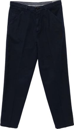 Brunello Cucinelli press-crease cotton trousers - Blue