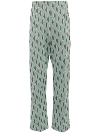 Needles logo-embroidered track pants - men - Polyester - S - Green