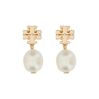 Tory Burch Kira Parel Oorbellen - Dames - Oorbellen - Geel - ONE Size - Accessoires