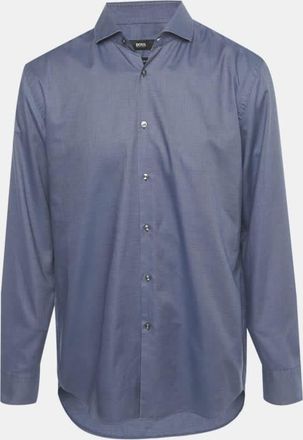 HUGO BOSS Boss By Hugo Boss Blue Cotton Slim Fit Jason Shirt