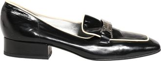 Dolce & Gabbana Black Patent Leather Logo Flats Loafers Womens Shoes (Pre-Owned)