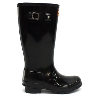 Hunter Original Gloss Rubber Kids Wellingtons Boots - Black - Size:UK 1