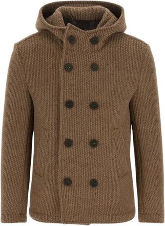 Bomboogie Double-Breasted Wool Jacket - Heren - Winterjassen - Bruin - M - Wol - Jassen