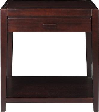 Casual Home Notre Dame Night Stand with Usb Port-Espresso