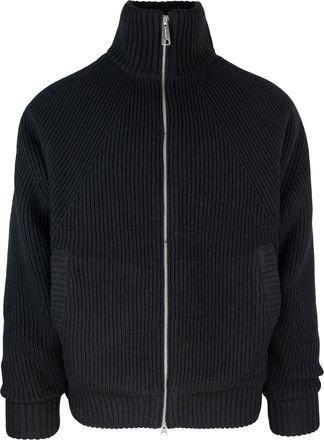Carhartt Work in Progress Black Banley Textured Wool-Blend Knit Jacket