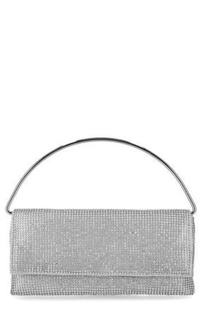 Jessica McClintock Isa Crystal Clutch in 42N-Silver at Nordstrom Rack