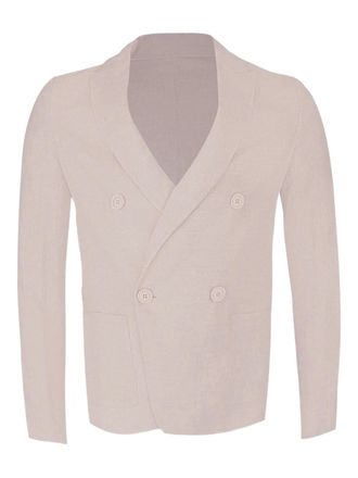 Eleventy double-breasted linen blazer - women - Linen/Flax - 40 - Neutrals