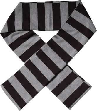 Dolce & Gabbana Sciarpa a Fascia in Lana a Righe - - Accessories - unisex - Nero - ONE SIZE