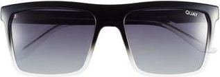 Quay Australia 56mm Gradient Square Sunglasses in Black/Clear/Smoke at Nordstrom Rack