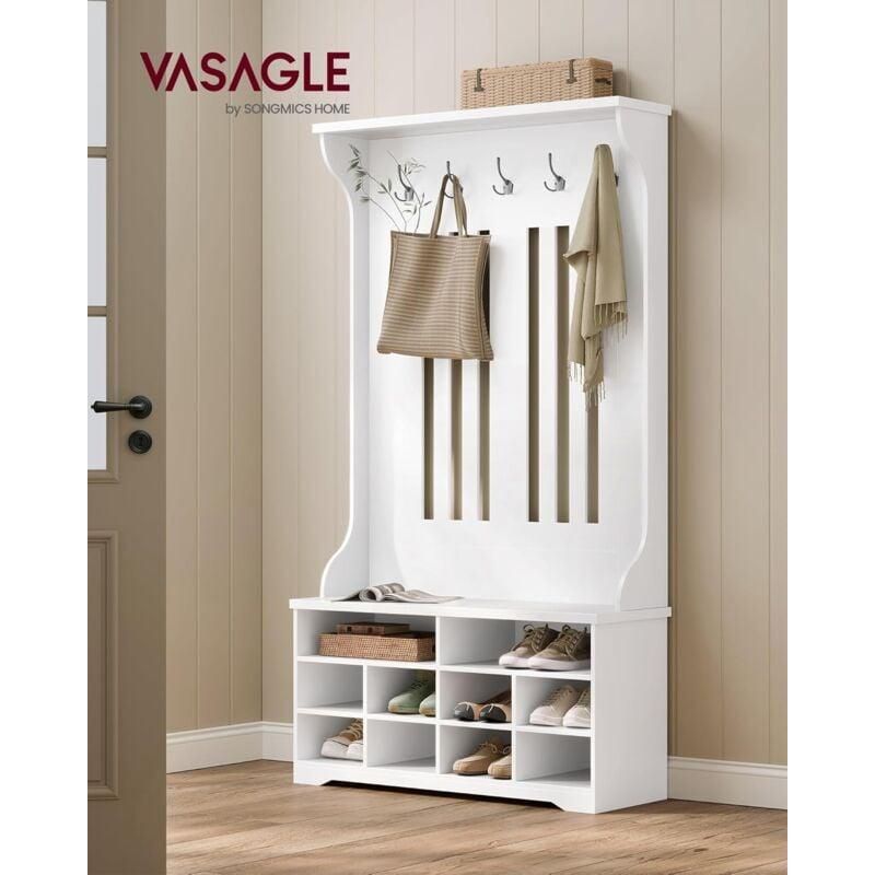 Appendiabiti Da Terra Con Scarpiera VASAGLE - 5 Ripiani, 6 Ganci, Stile Industriale Marrone/Nero, Per Camera, Corridoio O Soggiorno - Foto 8