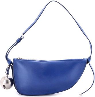 Burberry Blue Sheep Leather Shield Sling Shoulder Bag Mini (Authentic Pre- Loved)