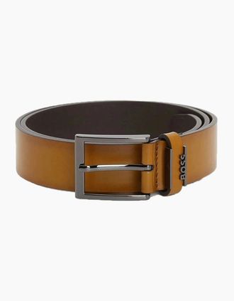 HUGO BOSS Mens Boss Black COLE_ANT BELT MEDIUM BROWN - Size: UK 36