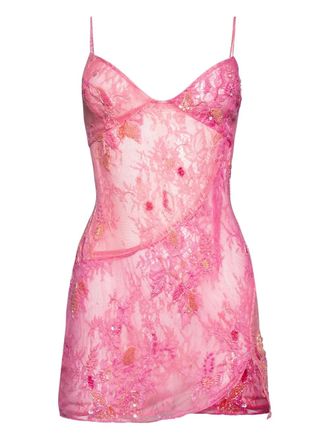 Roberta Einer lace embellished dress - Pink