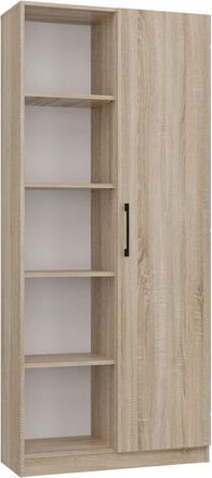 Topeshop Hucoco - Villme - Librer&iacute;a De Dise&ntilde;o Minimalista - 1 Puerta + 10 Estantes - 80x30x182 Cm - Mueble De Almacenaje
