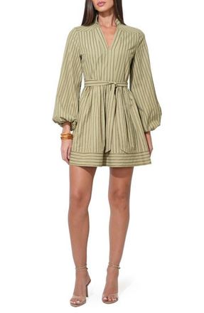 Adelyn Rae Marnie Stripe Minidress in Olive at Nordstrom, Size Medium