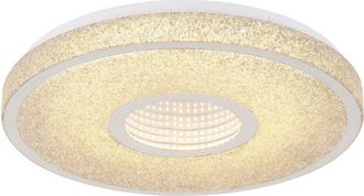 Globo Lighting Globo Astania Lámpara de techo decorativa empotrada con efecto túnel central blanco, cristal arena LED 3000K